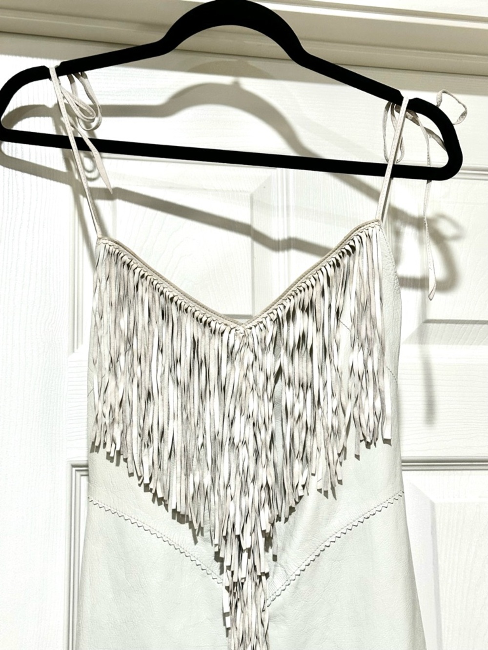 Clifford Olsen Leather from North Beach Leather fringe dress 1978 petite S - Picture 13 of 16
